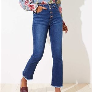 LOFT High Waist Flare Crop Jeans